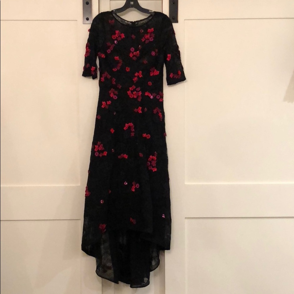 Embellished Lace Hi Lo gown